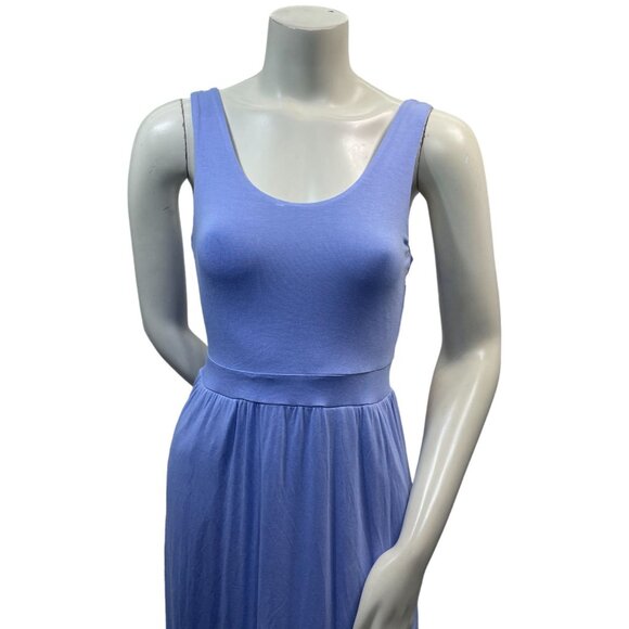Black Tape Midi Dress Womens size Small Blue 2 Pockets Stretch Sleeveless New - Picture 2 of 8